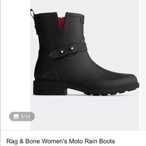 Rag & Bone Womens Moto Rain boots, size 38